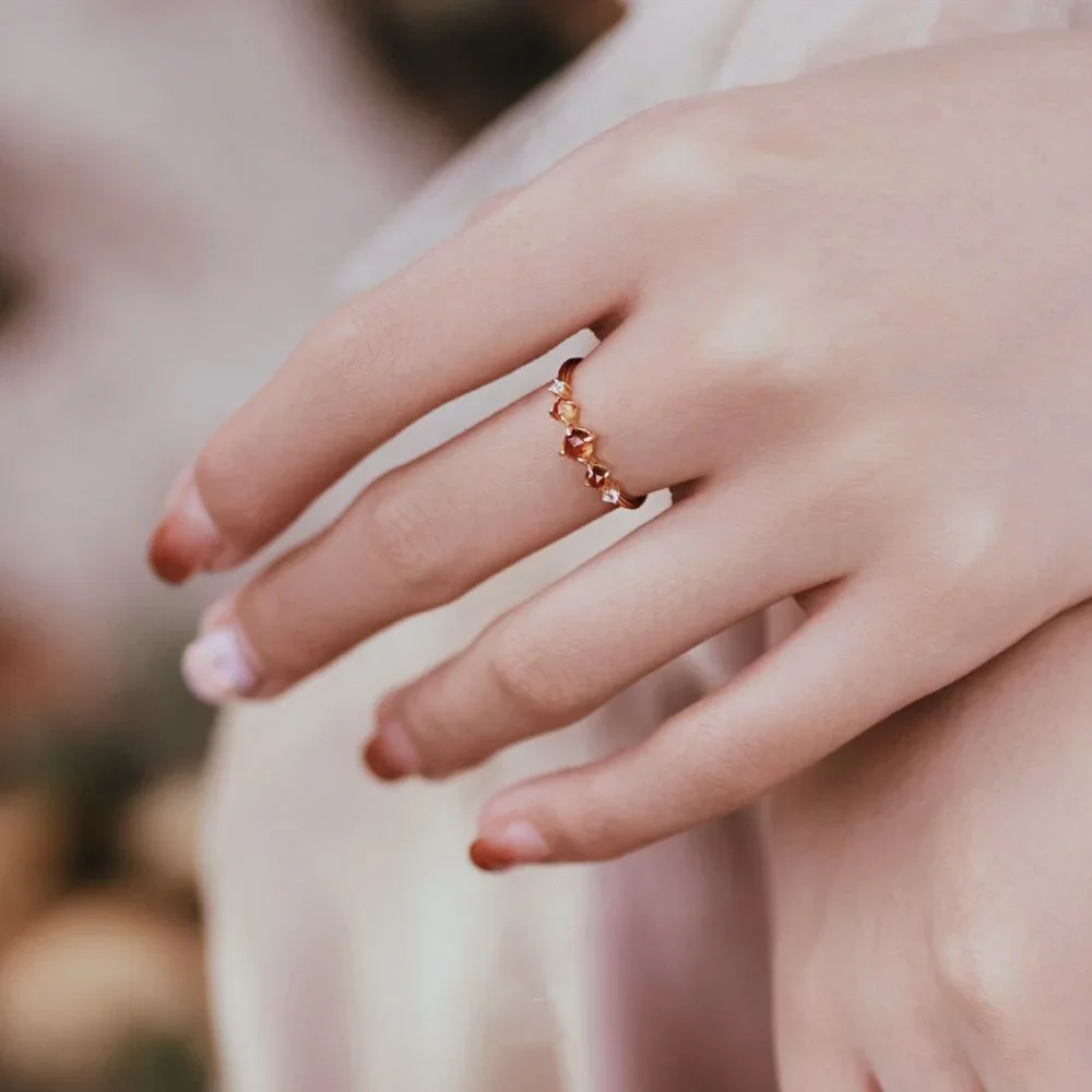 Japanese Orange Garnet Ring from 