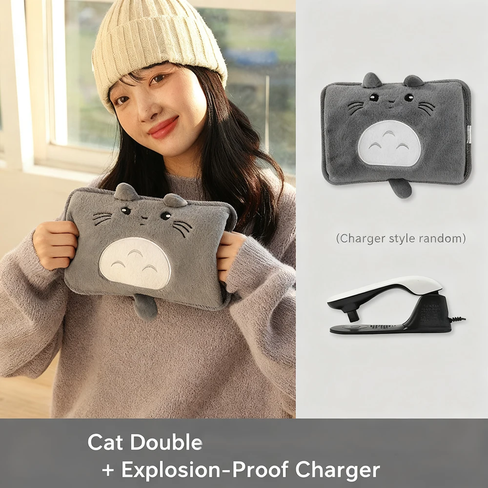 

Winter Hot Water Bag with Cute Cover Rechargeable Explosion-Proof Reusable for Women Menstrual Cramps Stomach Hands Feet Warmer