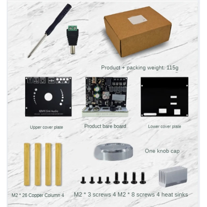 1Set Stereo Bluetooth Digitale Versterker Board Module 50wx2 Zwart Met Wifi Timing Klok Module