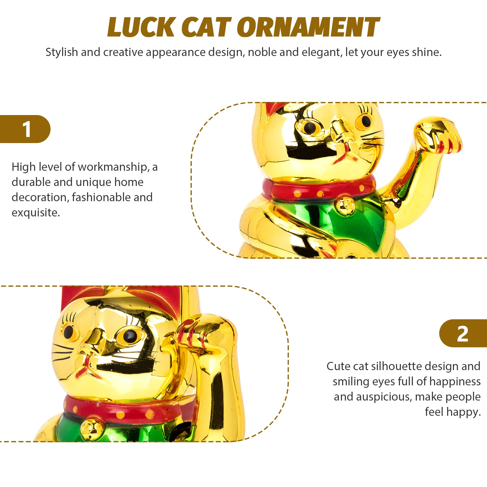 Adorable Luck Cat Decoration Ornament Welcoming Creative Weaving Arm Waving Hand Paw Up Store Decorations