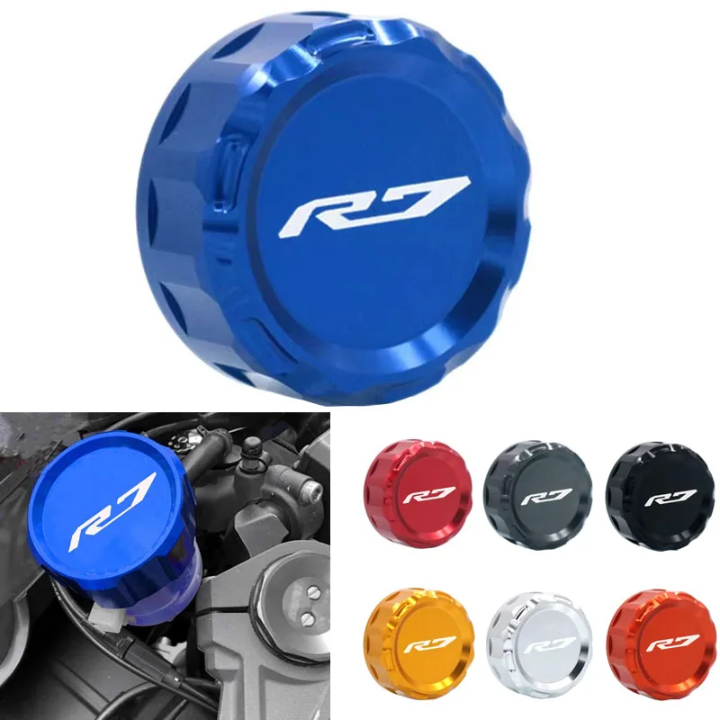 

Motorcycle Accessories CNC Brake Reservoir Fluid Tank Cover Oil Cup Cap For YZF R7 YZF-R7 YZFR7 2021 2022 2023