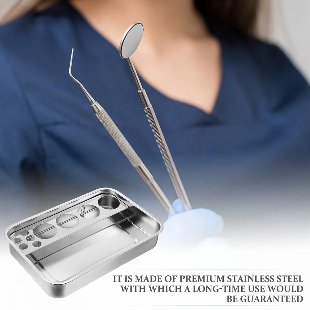 

Stainless Steel Clinical Instrument Tray Thickened Durable Round Edge Rustproof For Clinic Hospital Lab Use Dressing Change Tool