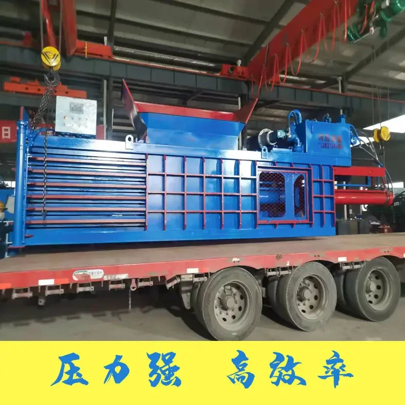 Horizontal Hydraulic Baler Large Waste Carton Plastic Bottle Can Film Woven Bag Garbage Compression Strapping Machine