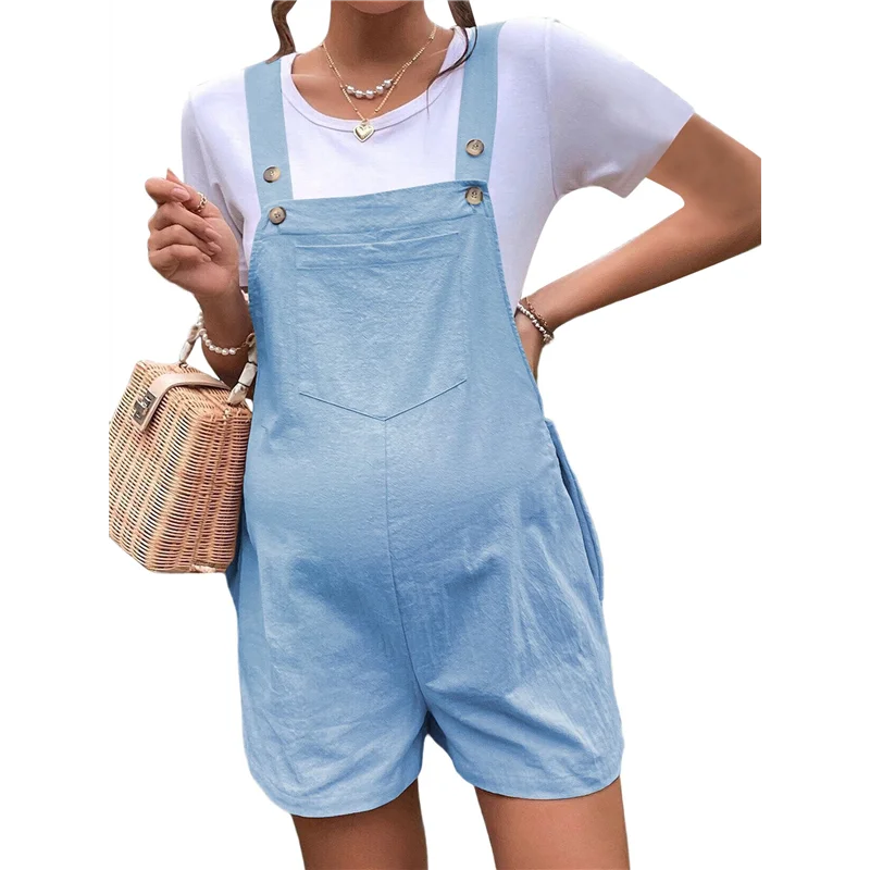 

AOAO-Women's Summer Casual Bib Short Overalls Loose Linen Jumpsuit Beach Outfits Travel Vacation Clothes