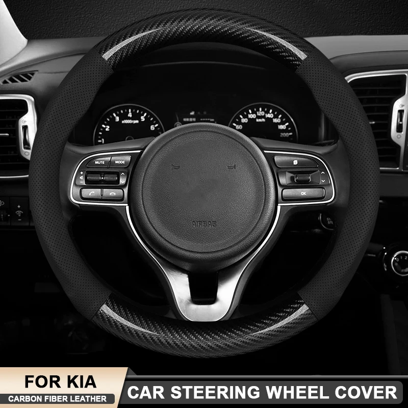 

For Kia K5 K3 K2 Rio Forte 5 Ceed Cee'd 2 Proceed Cerato 3 Venga SorentoL Picanto Sportage Car Carbon Fiber Steering Wheel Cover
