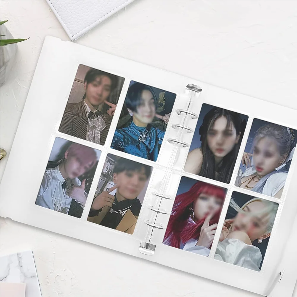 4 Pockets Photo Card Sleeves Binder A5 6 Hole Refill Page Trading Holder Album For Baseball YuGiOh Pokemon Sports Cards Kids Toy