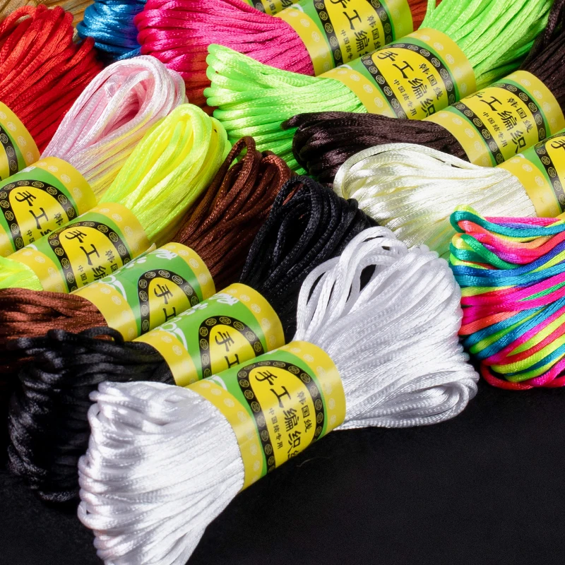 20meters 2mm Nylon Thread Cords Macrame Cord Rope Line Bracelet Necklace Braided String For DIY Tassels Beading Shamballa String