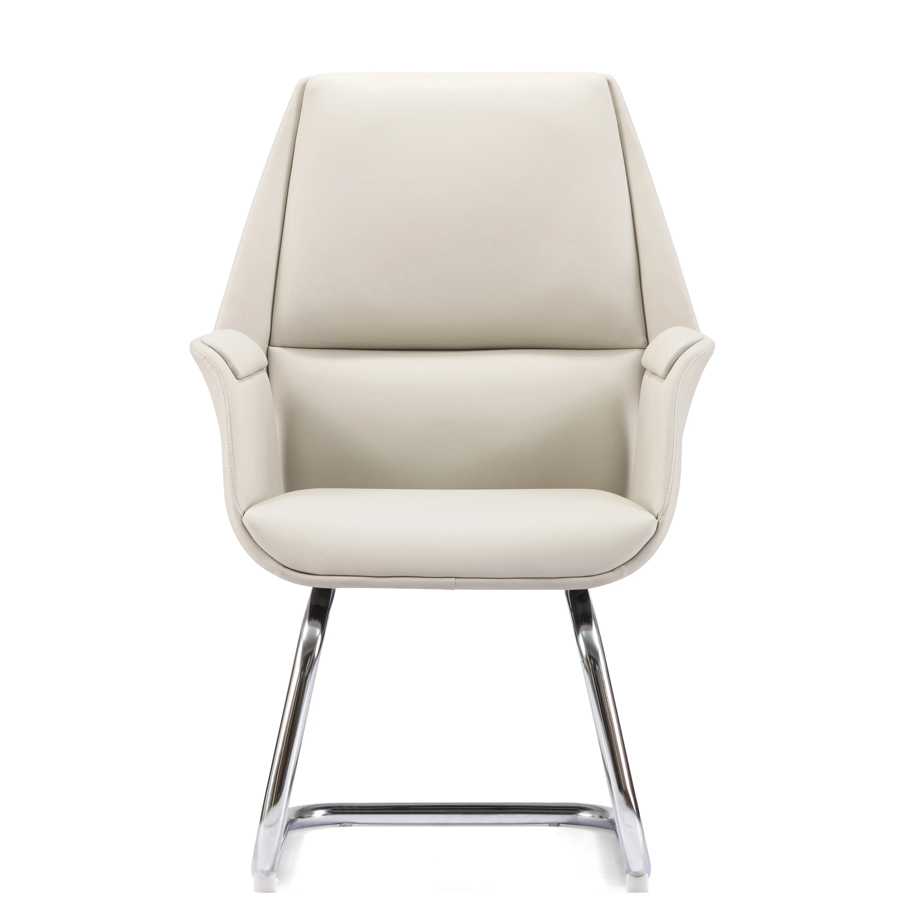 Ergonomic Executive Traditional Style Reception Office Conference Chair Genuine Leather Swivel Waiting Area Chair for