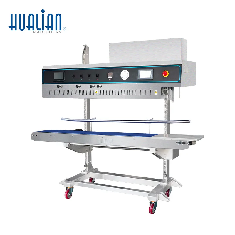 FRP-1120LH HUALIAN Integrated Suction And Inflation Continuous Vertical Band Sealer With Ink-jet Printer