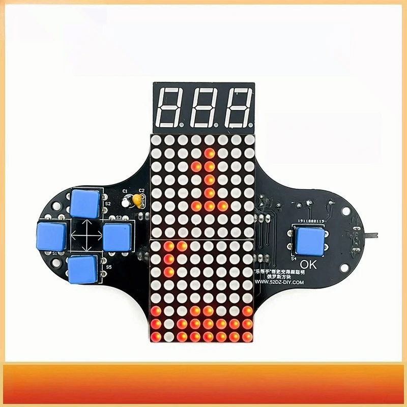 51 MCU Handle Game Console DIY Kit, Snake Tetris Interesting Electronic Welding Training Parts