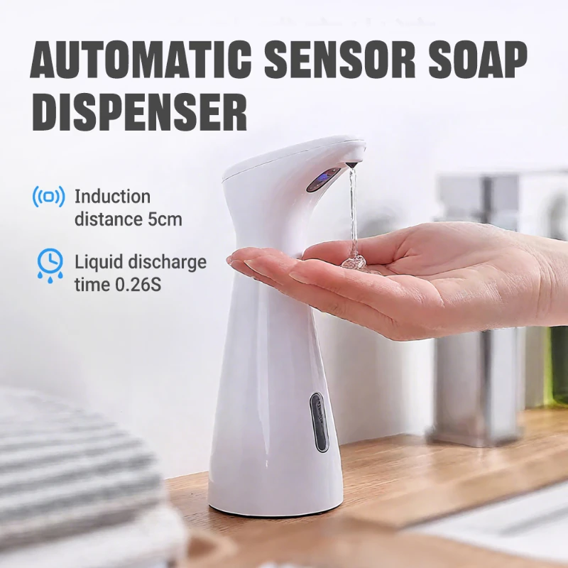 200ML Automatic Soap Dispenser Touch-free Capacity ABS Material IPX6 Waterproof Technology with Modern  Style for Hand Sanitizer