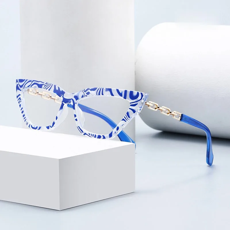 

Anti Blue Light Reading Glasses Women Fashion Cat Eyes Prescription Eyeglasses Myopia Hyperopia Eyewear