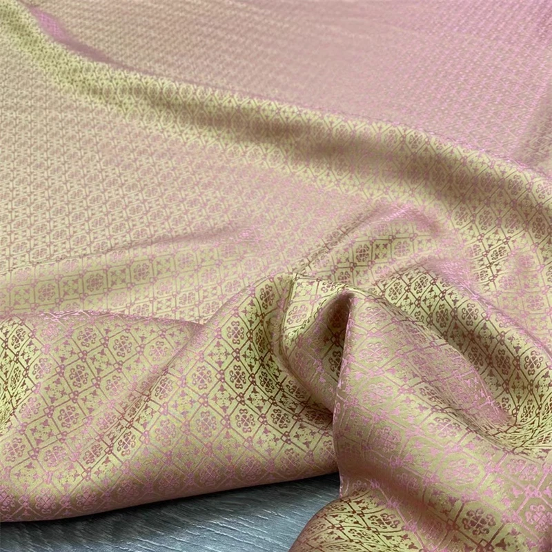 Popular Fashion Letter Jacquard Silk Blended Fabric High Grade Heavy Industry Design Popular Clothing Fabric DIY Dress Fabric