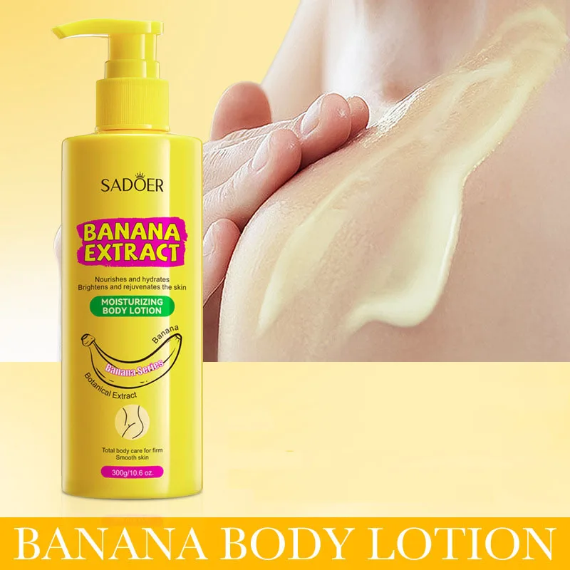 

300g Whitening Moisturizing Body Lotion Brightening Hydrating Banana Extract Body Cream Smooth Nourish Body Skin Care Product