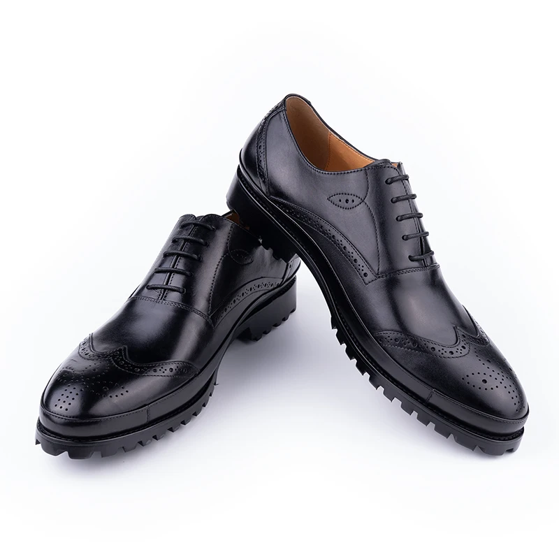 

Formal Dress Shoes Man High Quality Genuine Leather Casual Business Oxfords Elegant Social Party Handmade Brogues Male Shoe