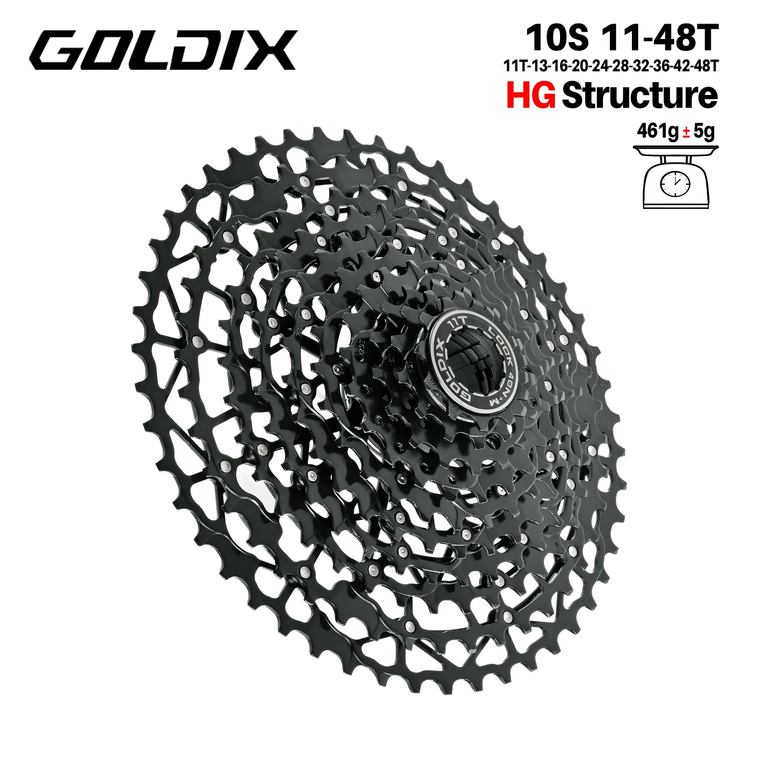 GOLDIX Ultralight Fiets Cassette Vrijloop Koolstofstaal Materiaal 9/10/11/12/13 Speed HG Structuur Tandwiel voor Mountainbike