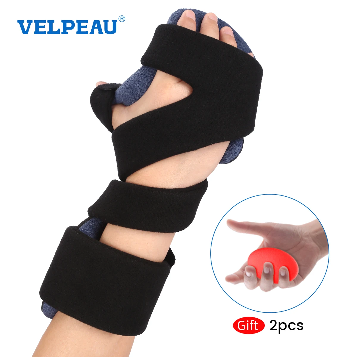 VELPEAU Wrist Splint Orthosis for Stroke Finger, Arthritis and Carpal Tunnel Pain Wrist Brace Immobilizer for Sleeping