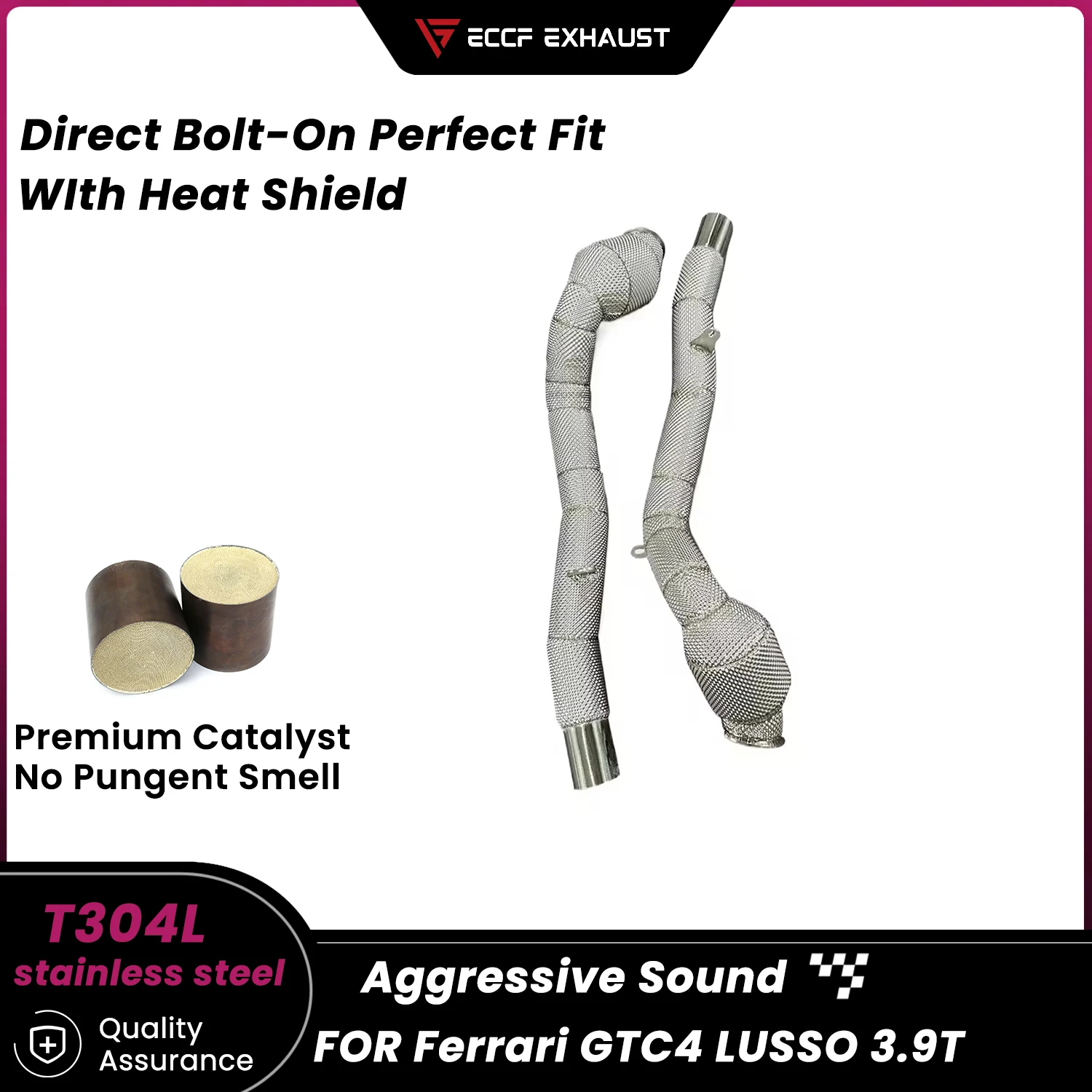 

Спортивная водосточная труба с теплозащитным экраном для Ferrari GTC4 LUSSO 3,9T, агрессивный выхлопной звук, обновление с высокой производительностью