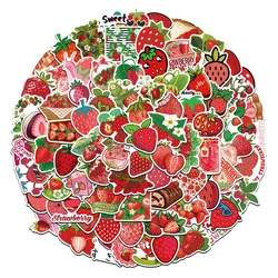 50/100Pcs Watercolor Strawberry Cartoon Diary Journal Paper Stickers Scrapbooking Stationery Luggage Kid's Toys Decal