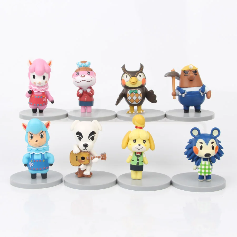 8pcs/set Animal Crossing New Horizons Cyrus K.K Reese Isabelle Toys PVC Model Collection Toys Car Ornament Children Gift