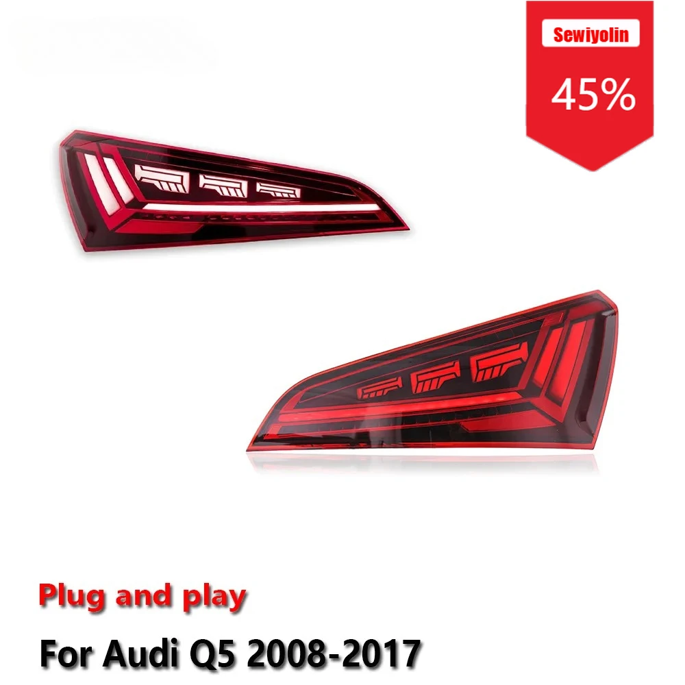 

Sewiyolin Car LED Headlight Light Assemblies For Audi Q5 2008-2017 Auto Fog DRL Brake Turn Signal Lamp Plug and Play