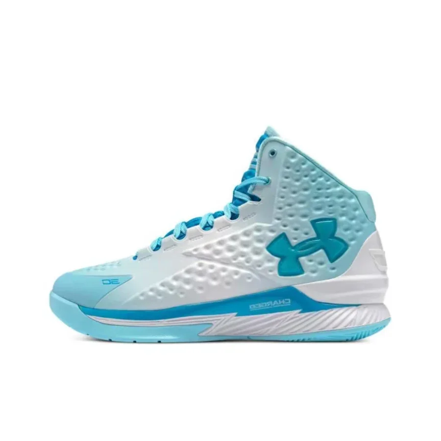 Under Armour Curry 1 Men's Charming Blue High-Top Basketball Shoes – Stylish, Comfortable & Snug-Fitting 3024397-400