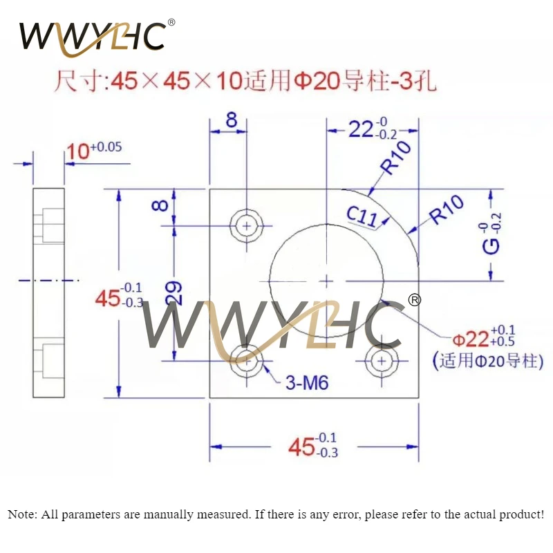 Mold Angle Balance Block Wear-resistant Surface Non Pry Pressure Bearing Guide Column Sleeve Strip Cover