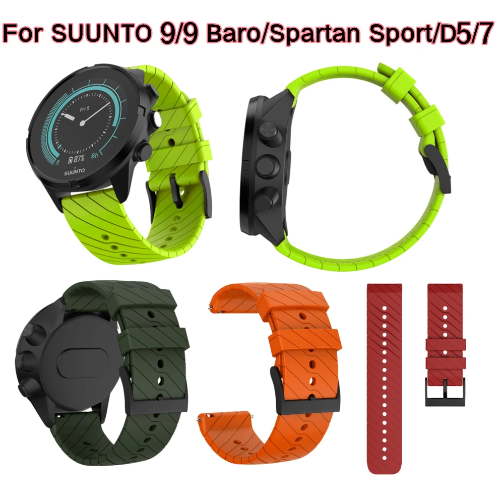 Correa de silicona para reloj, pulsera deportiva de 24mm para Suunto 7, Suunto 9, Baro, Suunto Spartan, Hr