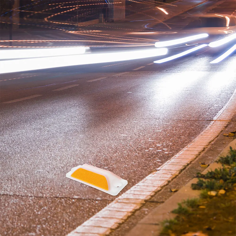 

4pcs Reflective Delineators Driveway Reflectors Rectangular Road Pavement Markers Highway Safety Traffic Signs Visibility