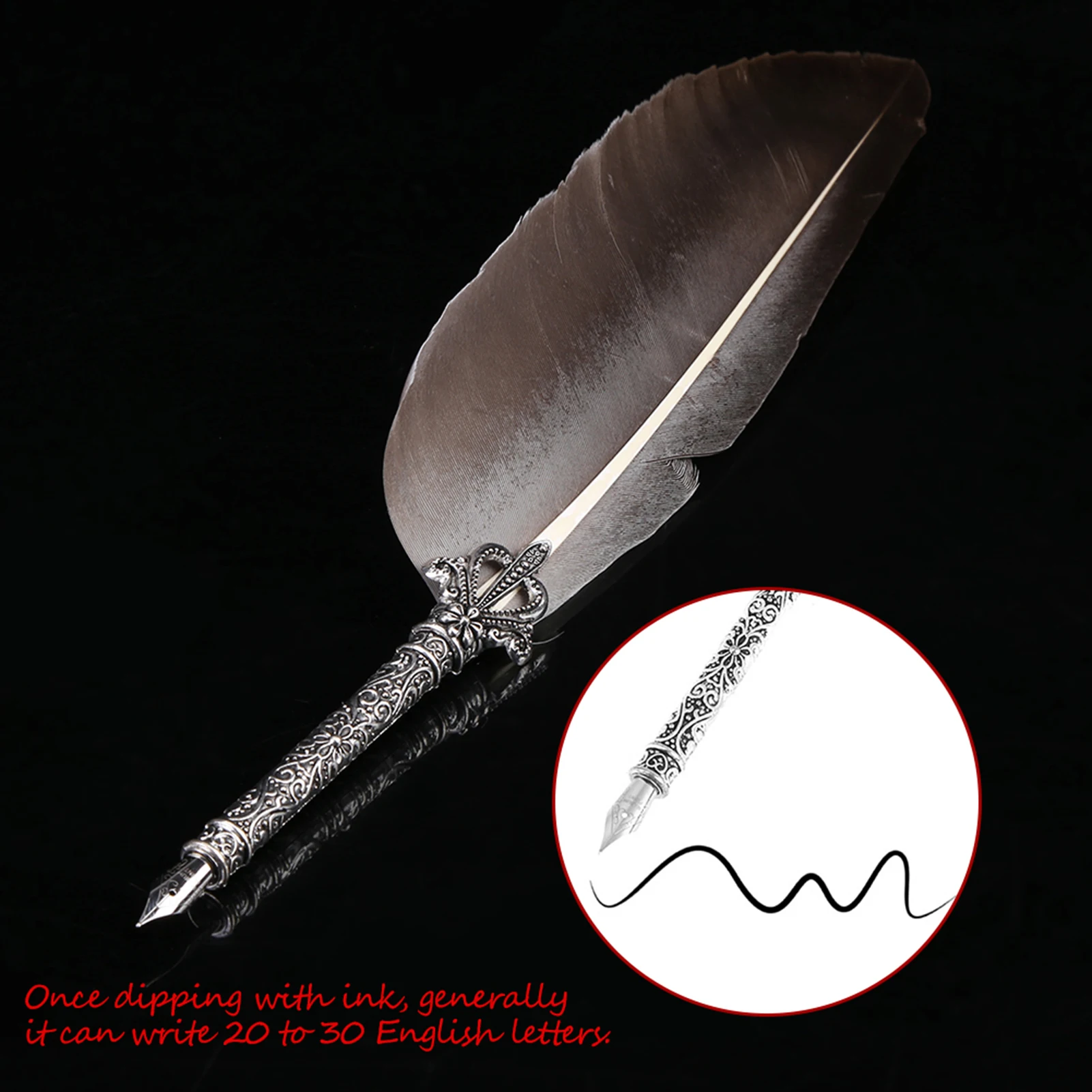 Engelse kalligrafie Dip Quill Pen Schrijven Inktset Briefpapier Geschenkdoos met 5 penpunten pennenset ganzenveer kroontjespen