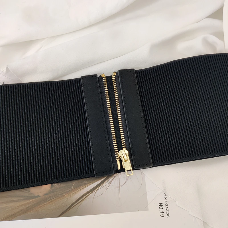 Fashion Wide Elastic Designer Belts For Women High Quality Female Dress Black Corset Belt Stretch Cummerbunds Waistband