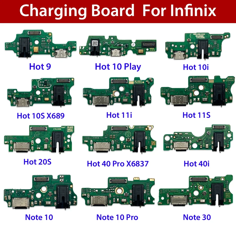 USB Charging Port Charger Board Flex Cable For Infinix Hot 9 10 Play 10i 11i 11S 10S X689 20S 40i 40 Pro X6837 - view 4