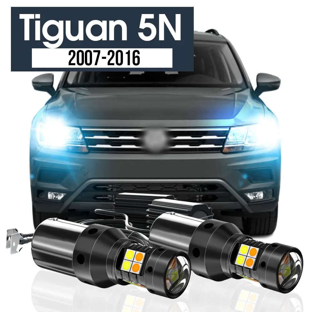 

2pcs LED Dual Mode Turn Signal+Daytime Running Light Blub DRL Canbus Accessories For VW Tiguan 5N 2007-2016 2009 2010 2011 2012