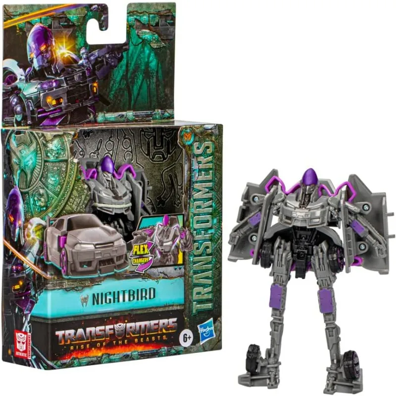 Hasbro Transformers Toys Movie 7 Deluxe Nightbird Rise of The Beasts Flex Changers Nightbird Action Figure Robot Toy Gift view 6