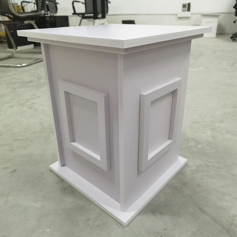 

Custom Acrylic Round Cylinder Plinths For Wedding Party Pedestal Stand White for Wedding Cake Flower Display