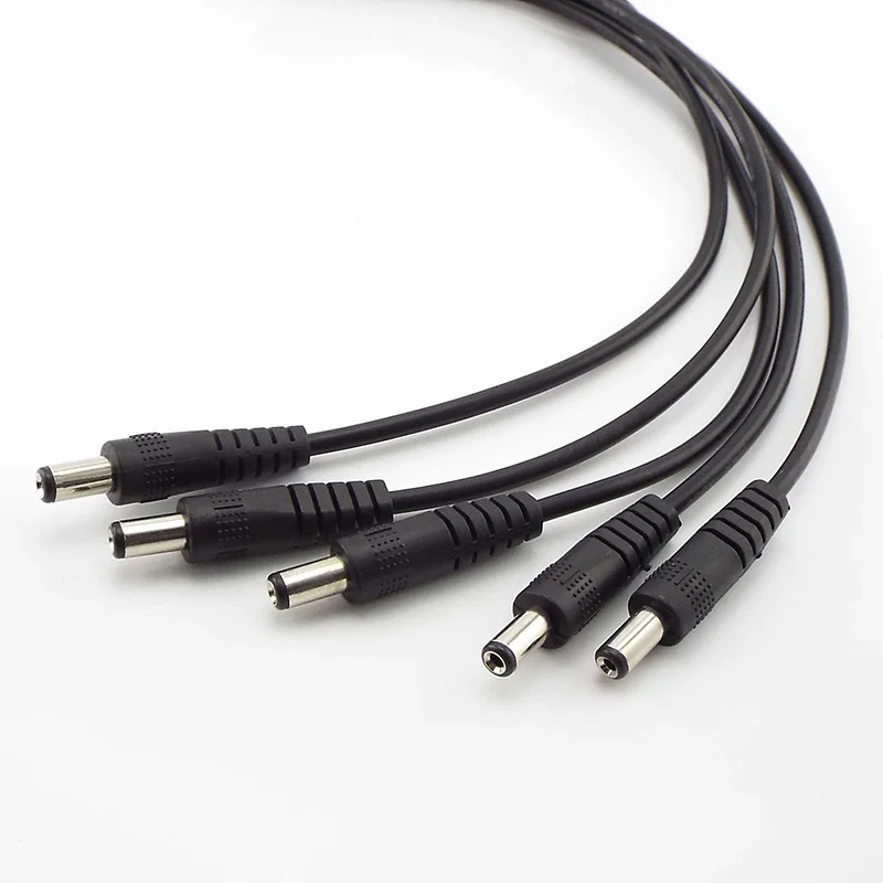 Câble d\'alimentation CC 5.5x2.1mm mâle à 5.5x2.1 mâle, adaptateur CCTV, connecteur 12V, rallonges d\'alimentation 0.25m/0.5m/1m D6