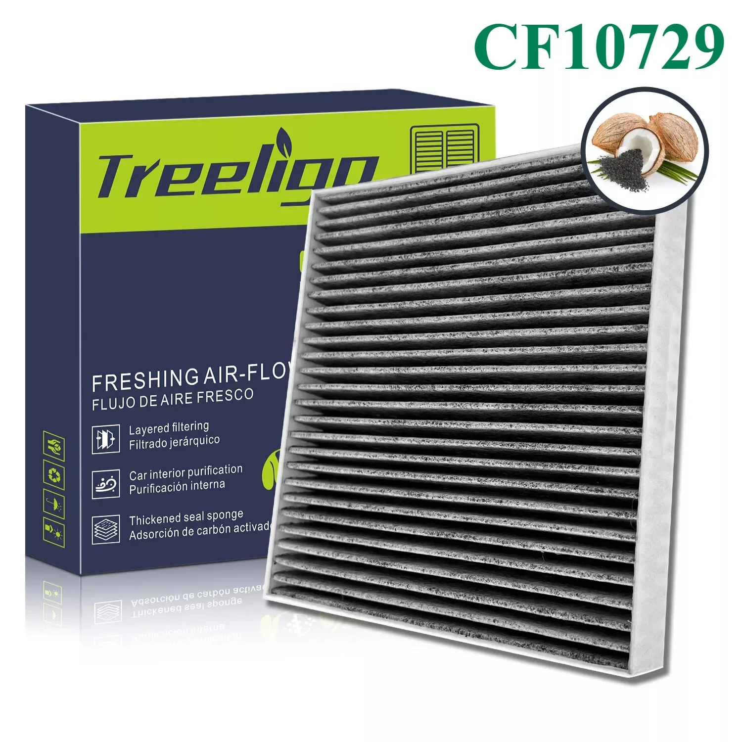 Treeligo ‎CF10729 Activated Cabin Air Filter Activated Carbon For CHRYSLER 200 CIRRUS SEBRING/For DODGE AVENGER/For JEEP For RAM