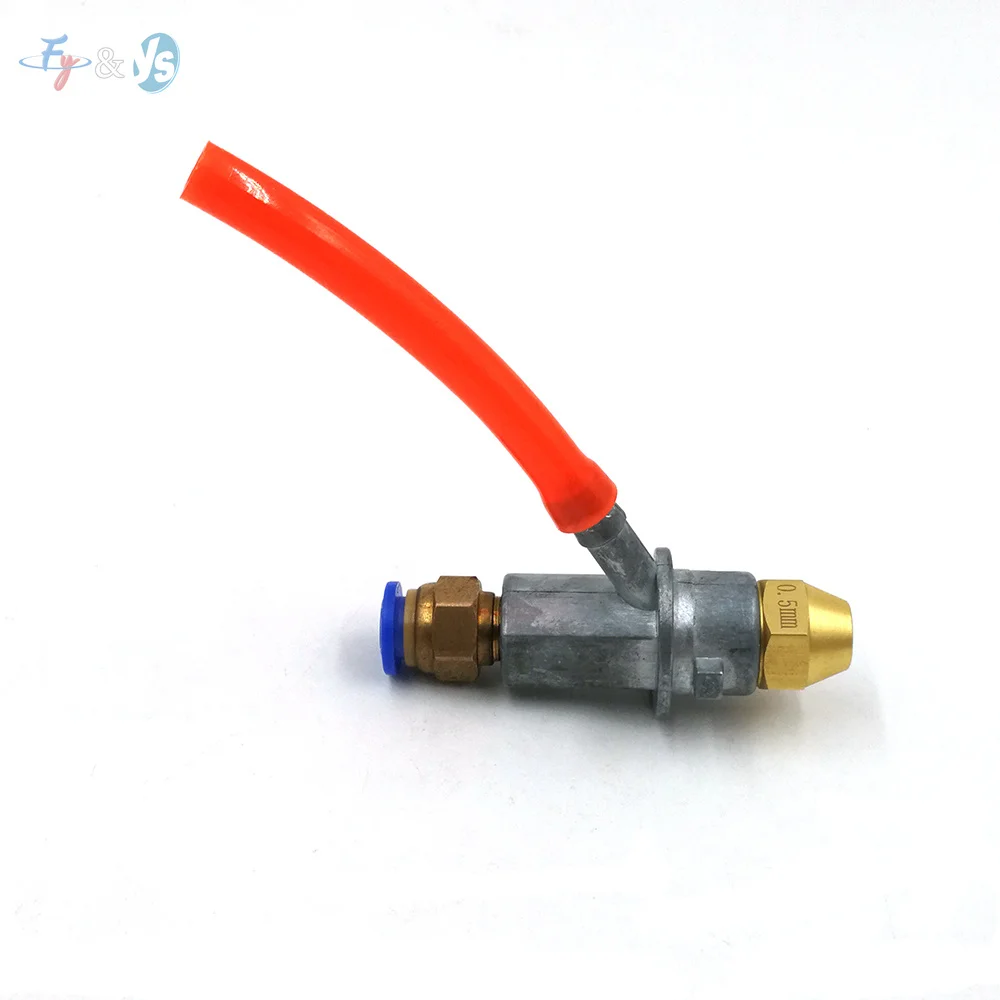 Oil Mist Nozzle Siphon Full Cone Oil Injector Brass Nozzle with Aluminum Base Siphon Air Atomizing Nozzle for BurnerCooling
