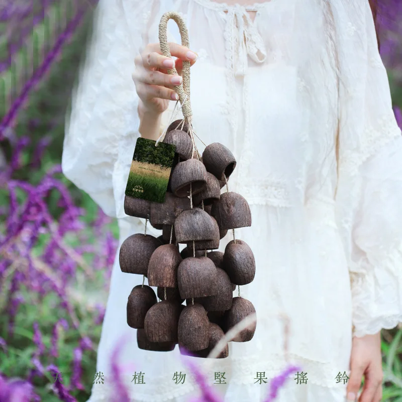 Natural Fruit Shell Hand Bell Sound Healing Outdoor Wind Chimes Meditation Yoga Spiritual Chime Bell Percussion Instrument