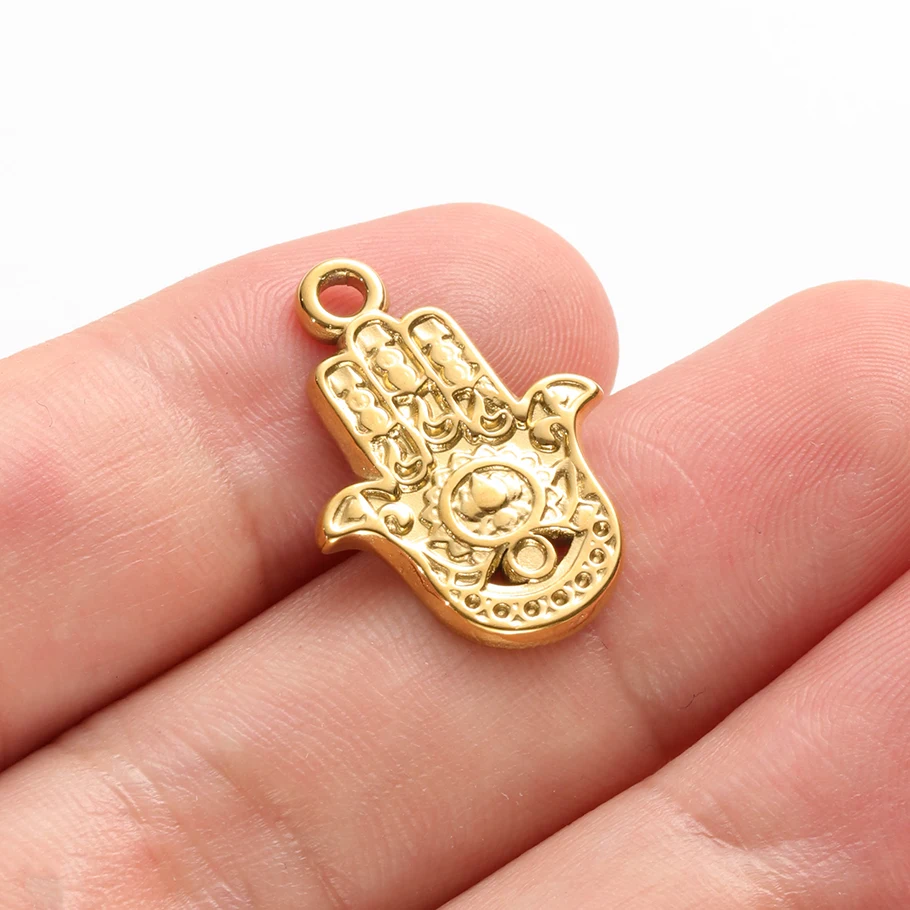 5 Stück Vintage handgefertigte blaue Öltropfen-Strass-Böser-Blick-Anhänger aus Hasama-Edelstahl mit Herz-Auge-Motiv für die Schmuckherstellung – Detail 16