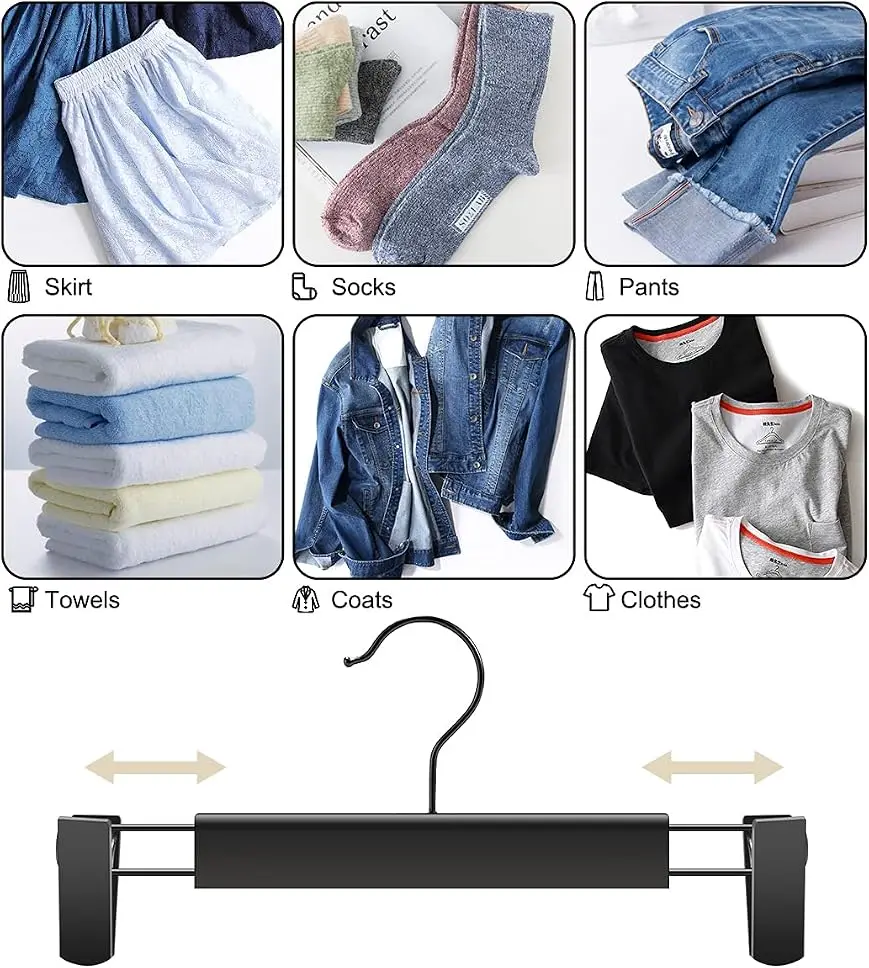 5/10/20 Stück, starke Klemmkraft, ausziehbare Hosenbügel, Rockklammern, winddicht und spurlos, geeignet für den Heimgebrauch, Bekleidungsgeschäfte, für große Herrenhosen, Damenhosen, Röcke – Detail 17