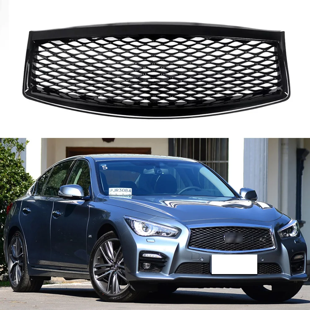 

For Infiniti Q50 2014-2017 Front bumper grille Honeycomb Grid Car front face modification Radiator protection cover