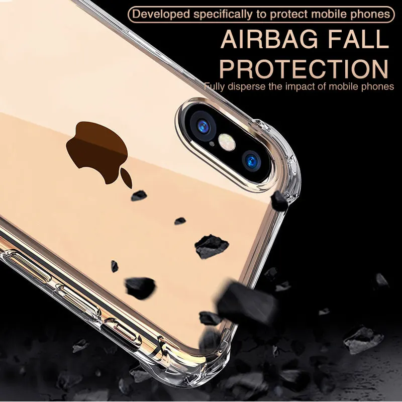 Luxury Clear Shockproof Phone Case For iPhone X Xr Xs Max Case 11 12 13 14 Pro Max 8 7 6s Plus SE 2020 Silicone Back Cover image 2