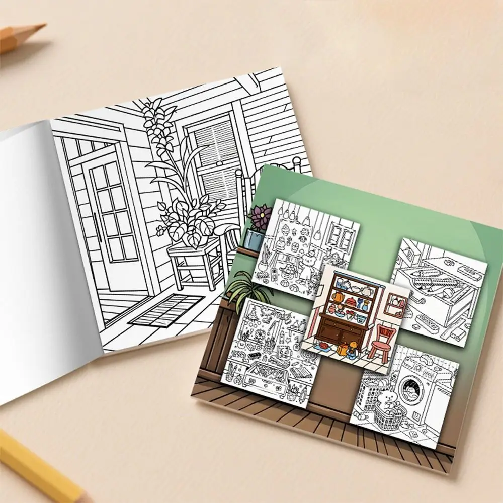 Cute Cartoon Coloring Book Stress Relief Painting Gift Paperback Educational Montessori Drawing Toy for Adults And Teens