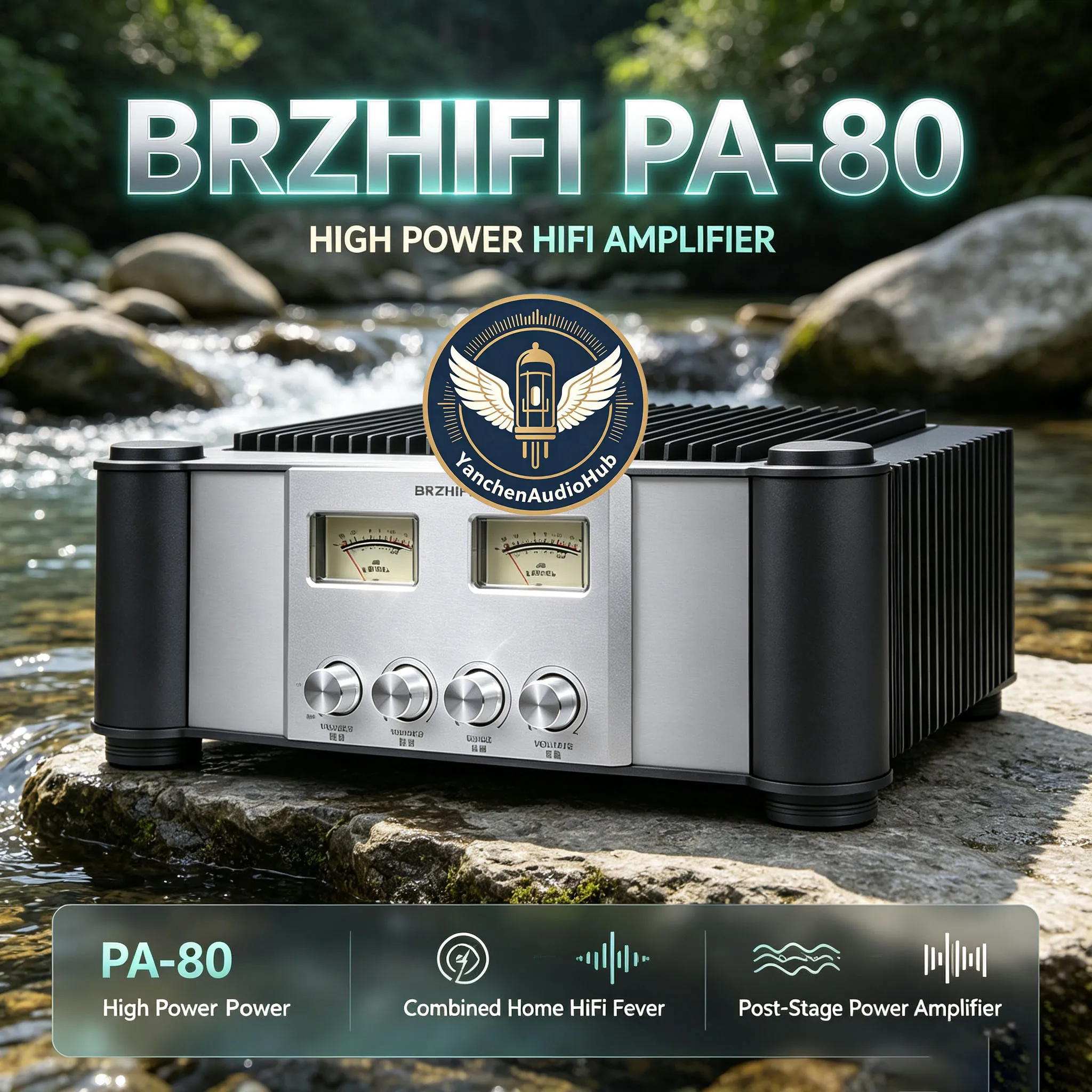 CHN 2027 new BRZHIFI PA-80 high-power combined home HiFi fever post-stage power amplifier