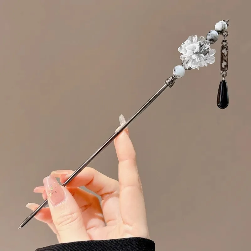 Ink Colored Tassel Sword Hairpin Chinese Hair Sticks Women Hair Pin Metal Hanfu Hair Accessories Jewelry FZAN01 image 3