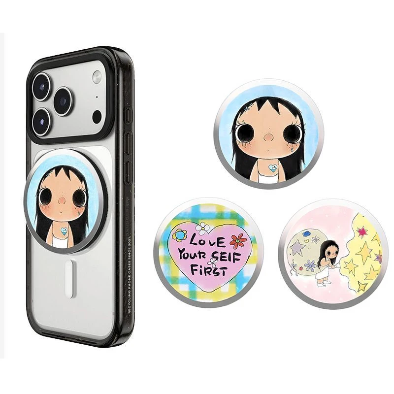 

Long Haired Girl Magnetic Phone Grip Stand Card Holder for IPhone Holder Mount Support for Galaxy Mobile Phone Accessories