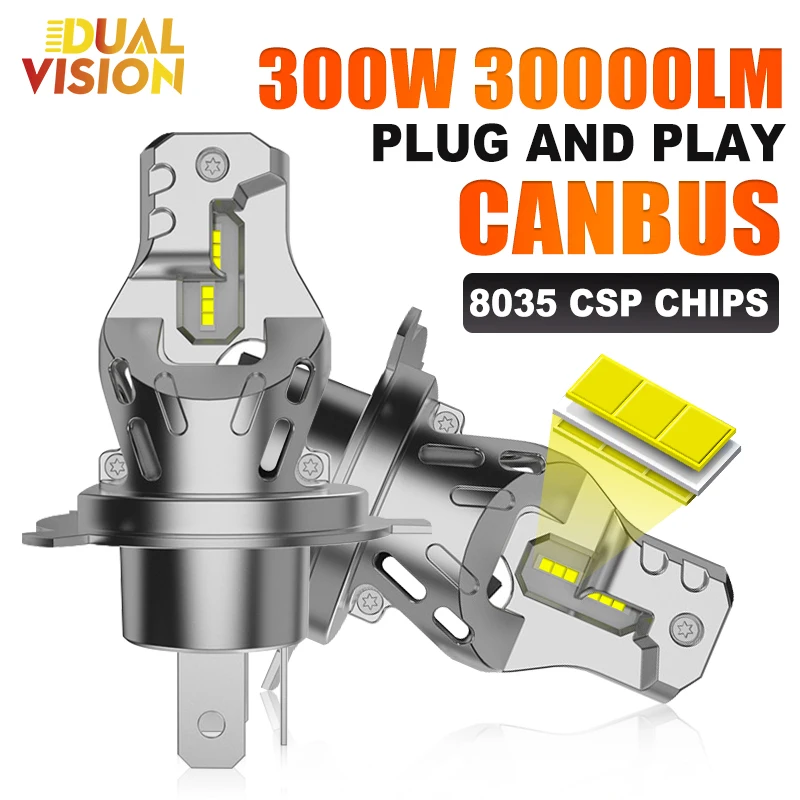 

H7 H4 Led Canbus Lights 1:1 Mini Size Car Headlight With Fan 30000LM Super Bright Wireless Turbo Fog Bulb 6000K Automobile Lamp
