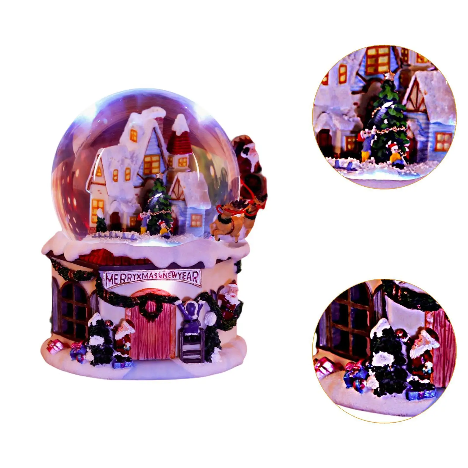 Christmas Music Box Christmas Sculptures Gifts Christmas Scene Musical Animated image 5