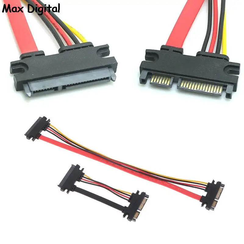 Sata 22 Pin Male To Female Sata Extension Cable SATA 22 Pin Male To Female 7+15 Pin Sata Data Power Combo Cable Hard Disk